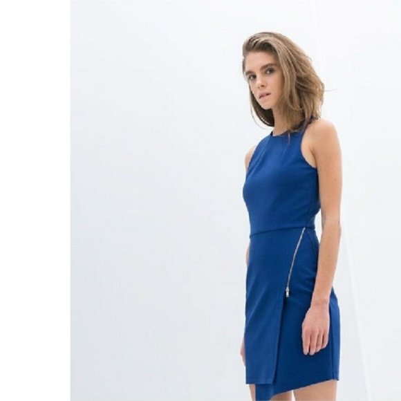 Zara Dresses | Zara Trafaluc Black Asymmetrical Bodycon Dress M | Poshmark